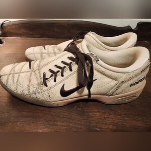 Nike Beige Sneakers with Black Accents